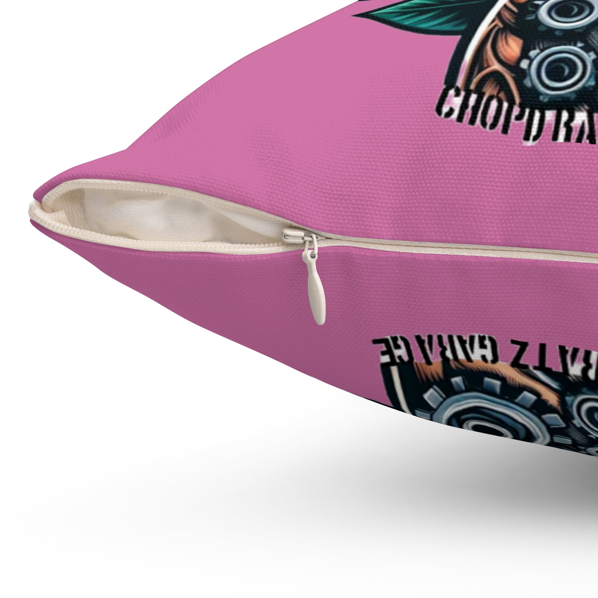 WE BUILD TOO Spun Polyester Square Pillow - Chop'D Ratz Garage