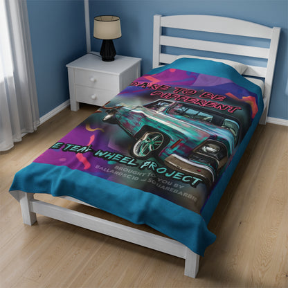 SQUAREBARBIE TEAL Velveteen Plush Blanket - Chop'D Ratz Garage