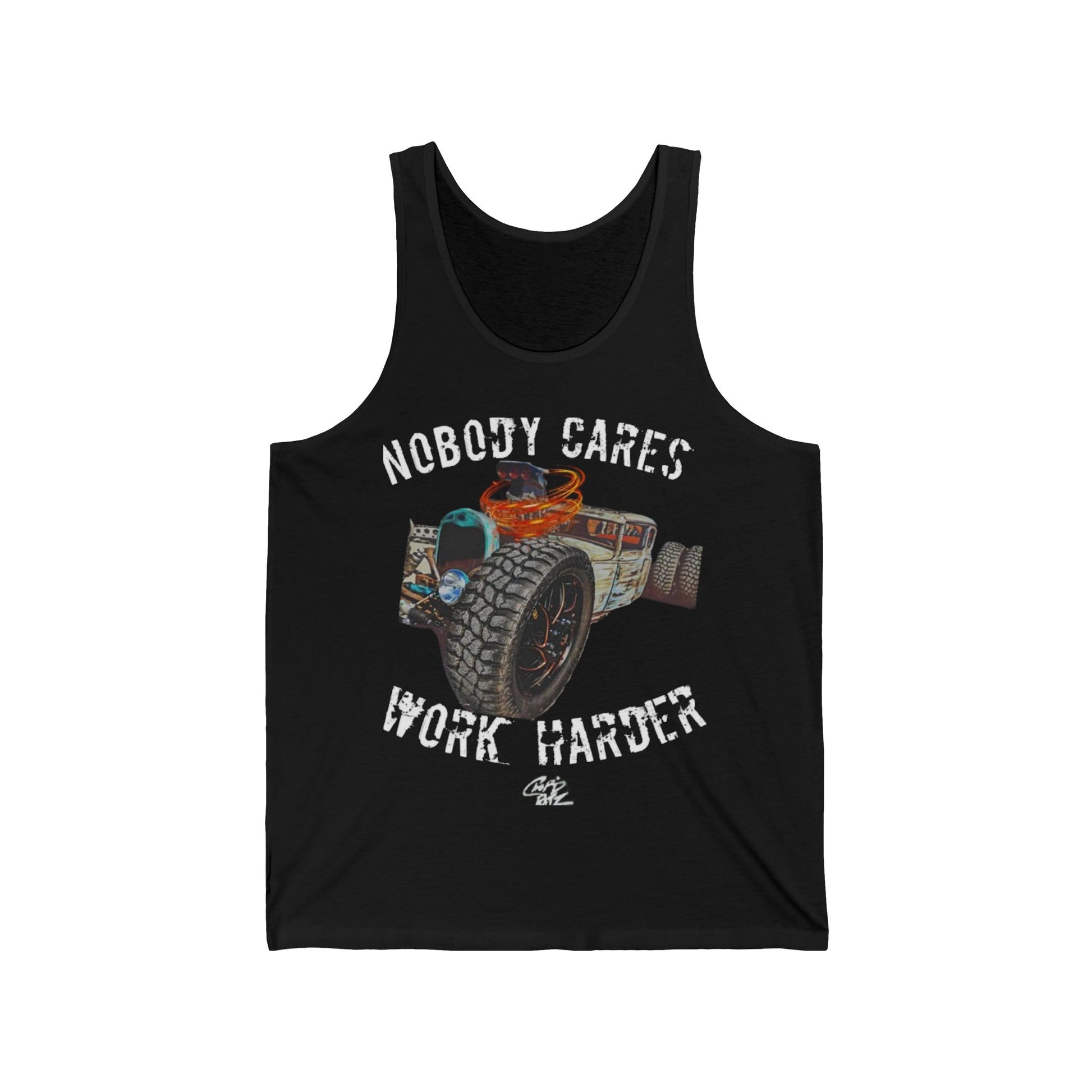 NOBODY CARES Ratrod MENS Unisex Jersey Tank - Chop'D Ratz Garage