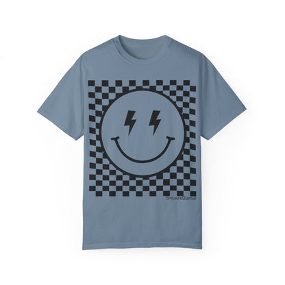 Retro Smiley Groovy Shirt | Checkered Shirt | Groovy Retro Tee | Trendy Aesthetic | Comfort Colors Graphic Tee | Vintage-inspired Graphic Shirt