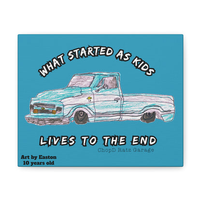 ART by EASTON C10 Canvas Gallery Wrap TEAL - Chop'D Ratz Garage