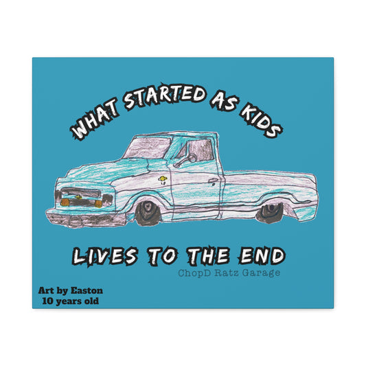 ART by EASTON C10 Canvas Gallery Wrap TEAL - Chop'D Ratz Garage