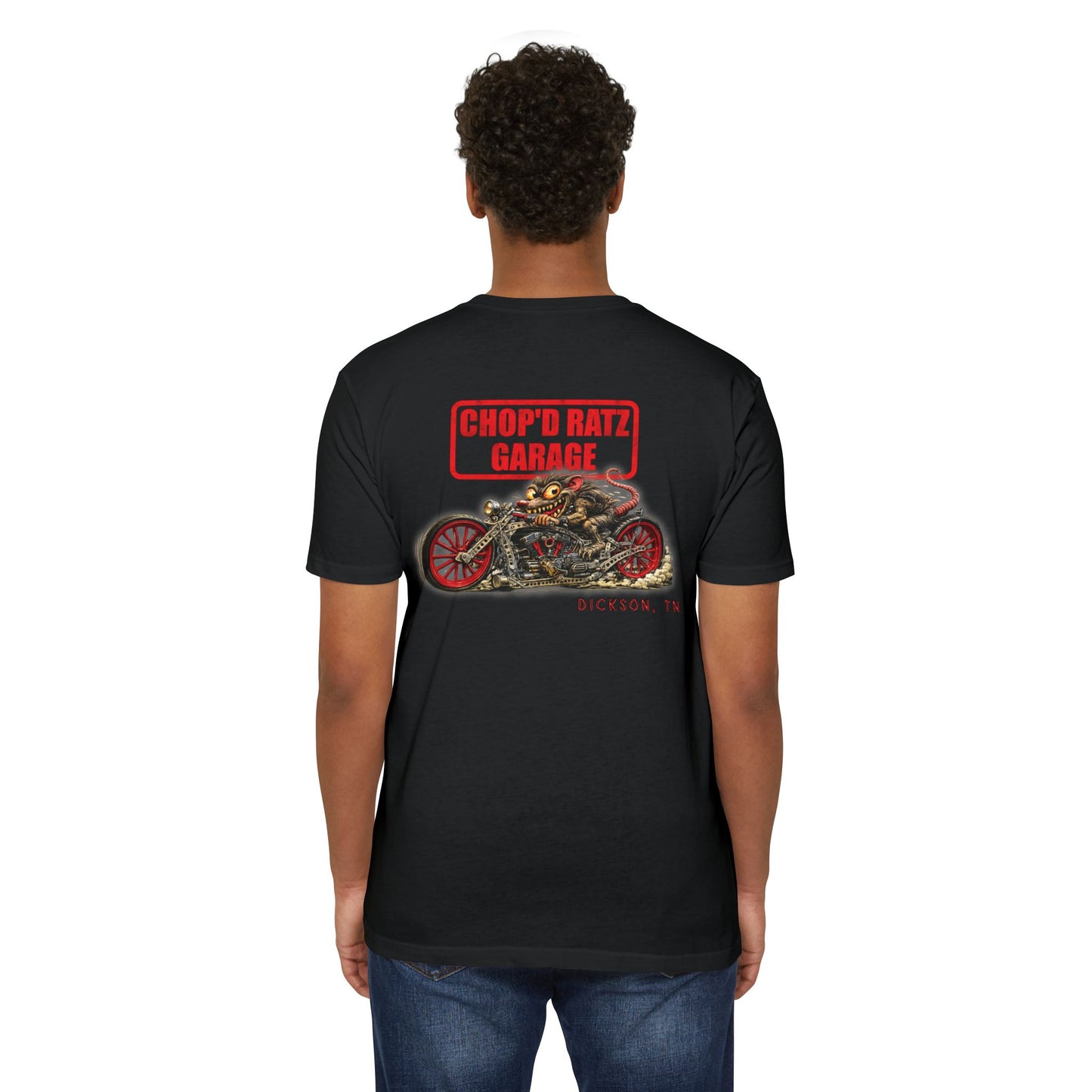 HUCKLEBERRY Rat Motorcycle T-Shirt — "Chop'D Ratz Garage" Vintage Tee - Chop'D Ratz Garage