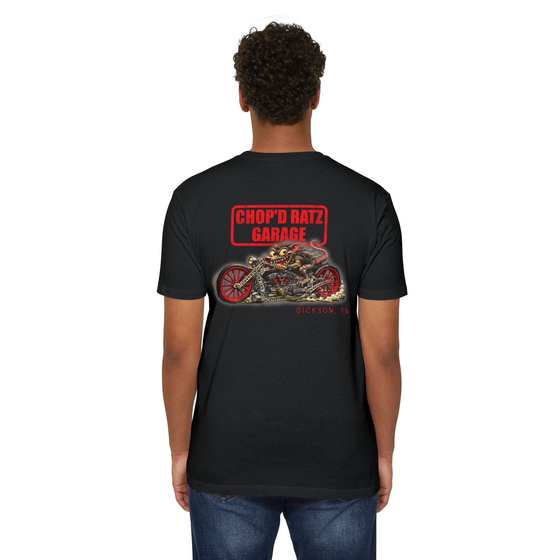 HUCKLEBERRY Rat Motorcycle T-Shirt — "Chop'D Ratz Garage" Vintage Tee - Chop'D Ratz Garage