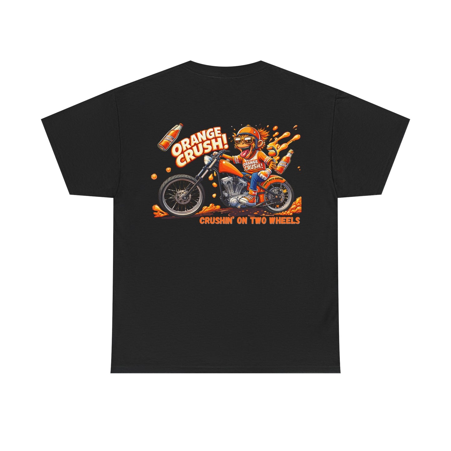 Orange Crush Custom Chopper T-Shirt — Daman's Motorcycle Design - Chop'D Ratz Garage
