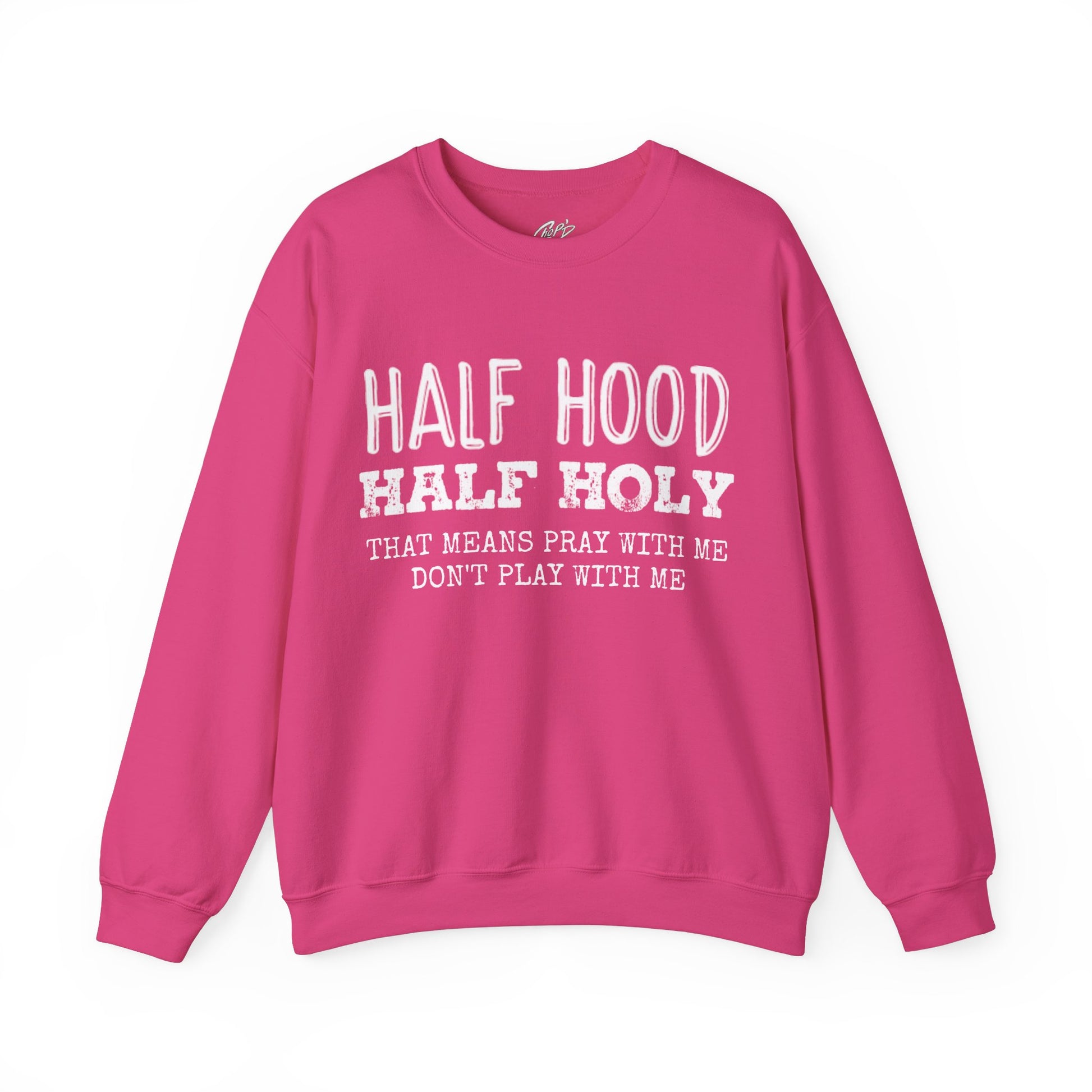HALF HOOD HALF HOLY Uni Sweatshirt WHT - Chop'D Ratz Garage