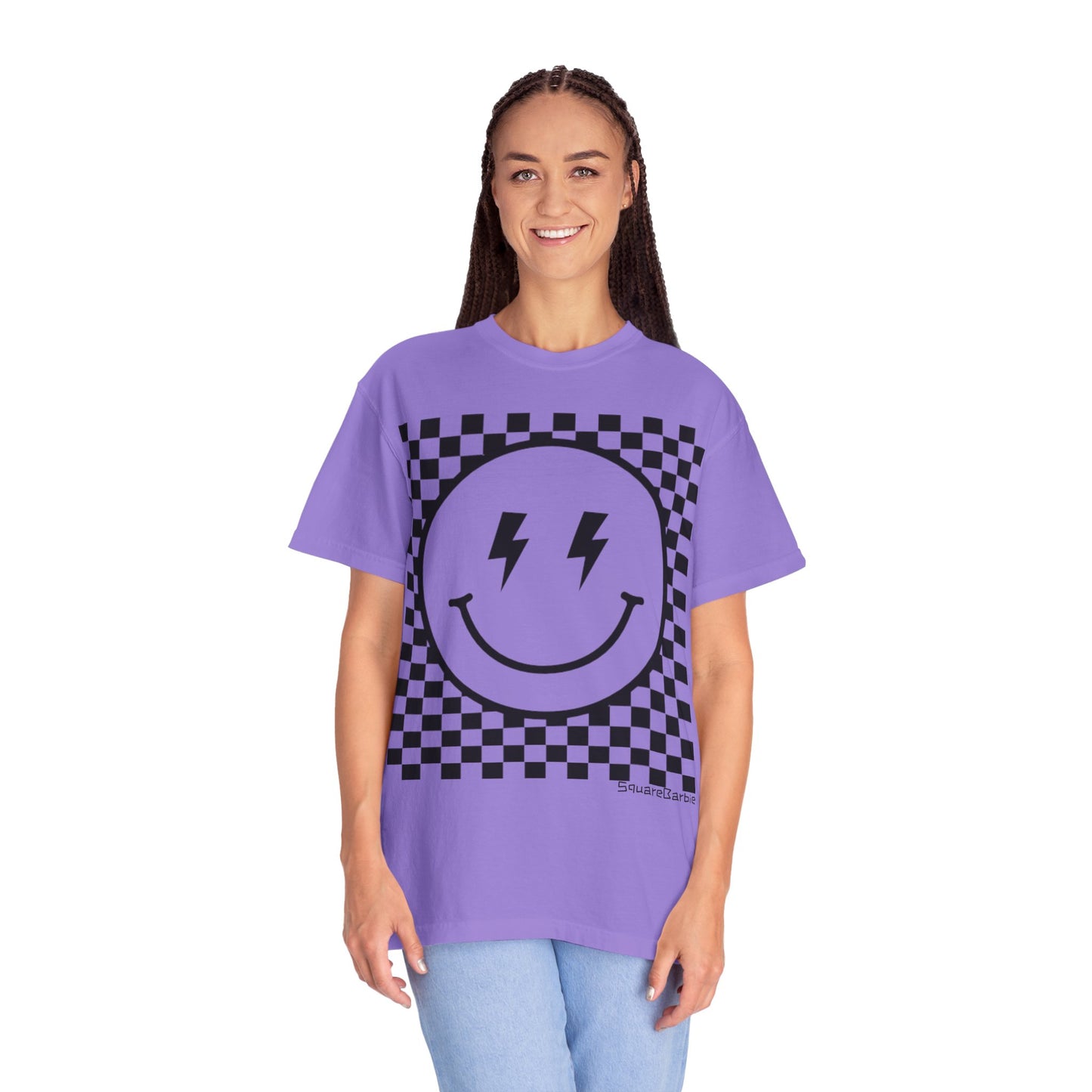 Retro Smiley Groovy Shirt | Checkered Shirt | Groovy Retro Tee | Trendy Aesthetic | Comfort Colors Graphic Tee | Vintage-inspired Graphic Shirt