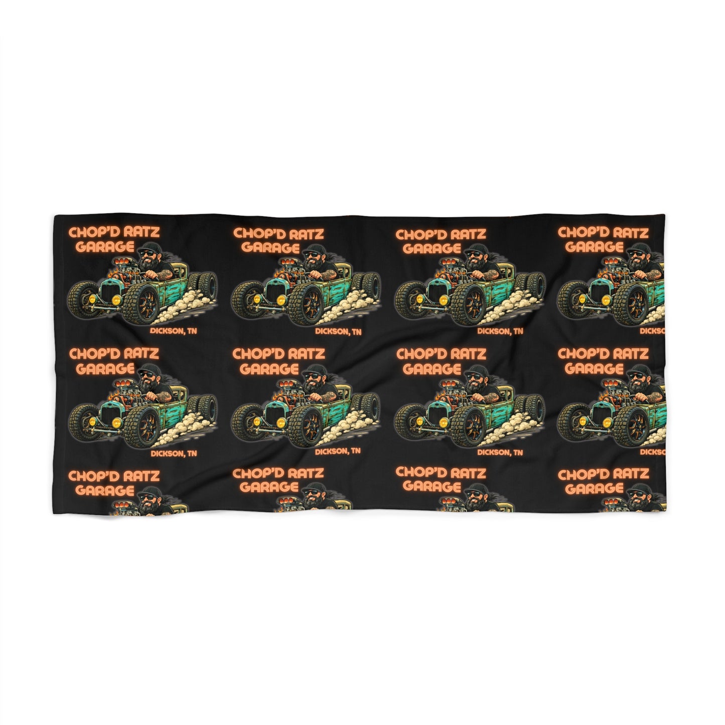 LOWDOWN LUCILLE COLLEY ChopD Ratz Garage Hot Rod Beach Towel
