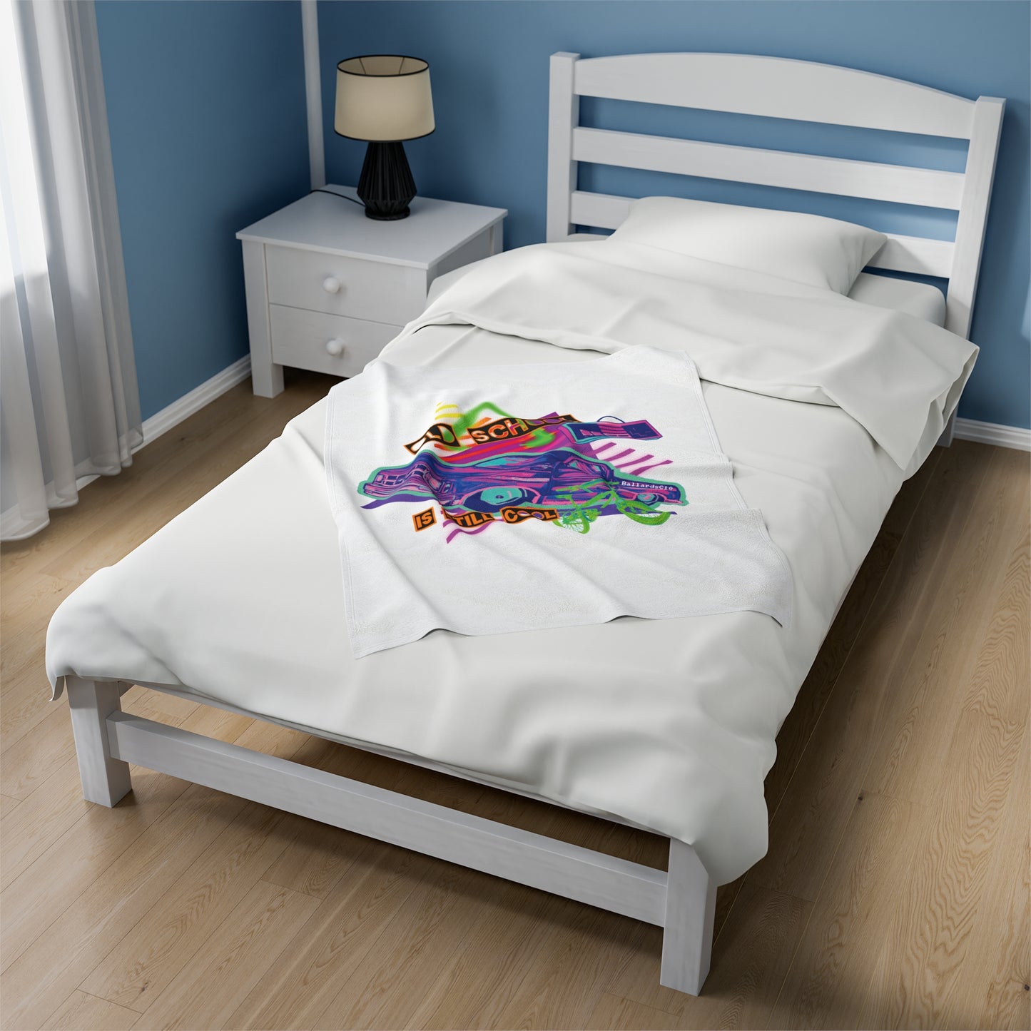 OLD SCHOOL COOL Velveteen Plush Blanket - Chop'D Ratz Garage