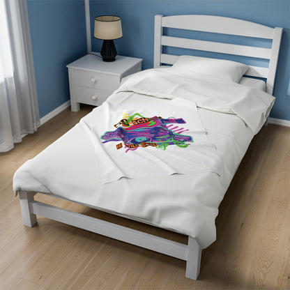 OLD SCHOOL COOL Velveteen Plush Blanket - Chop'D Ratz Garage