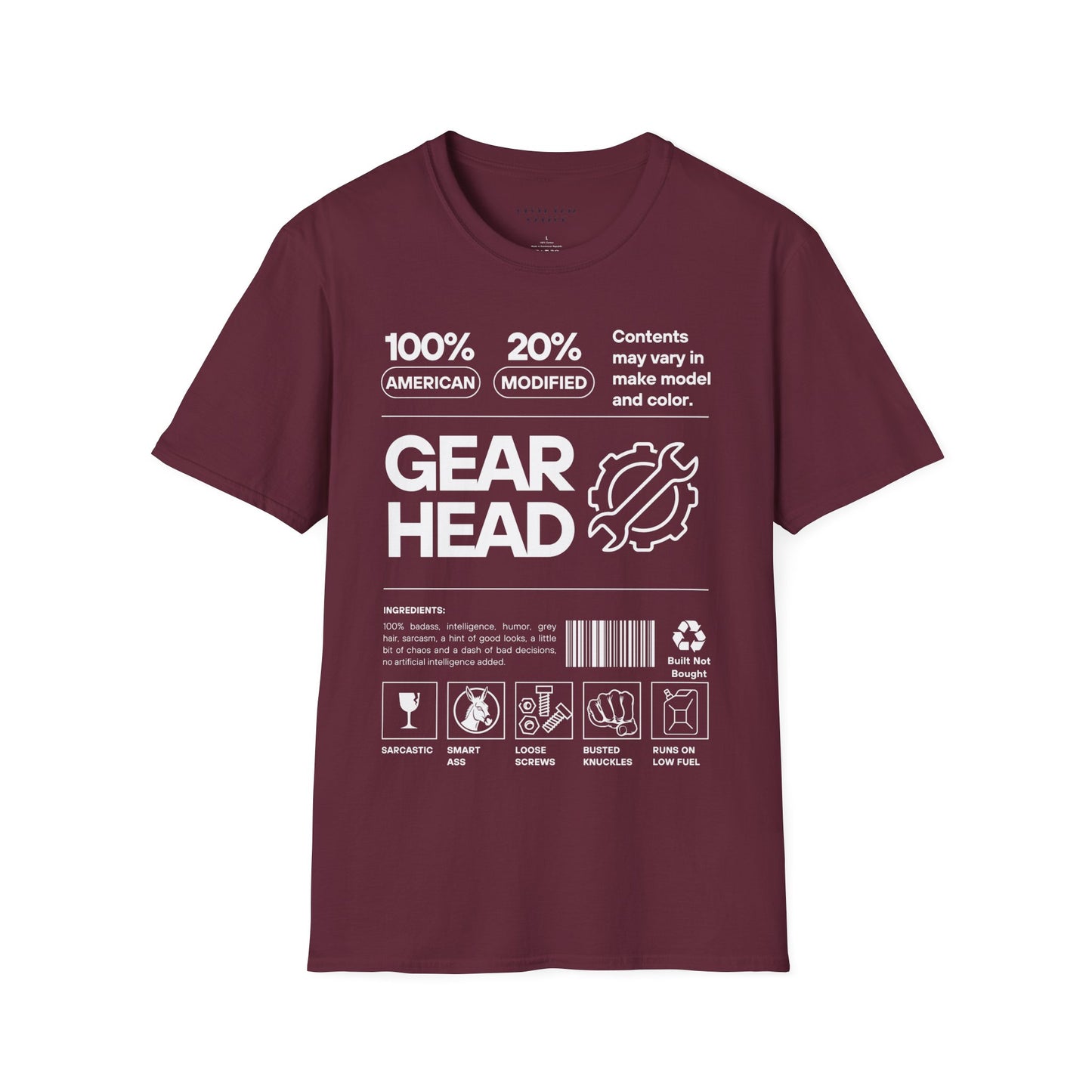 GEARHEAD 100% Unisex Shirt - Chop'D Ratz Garage