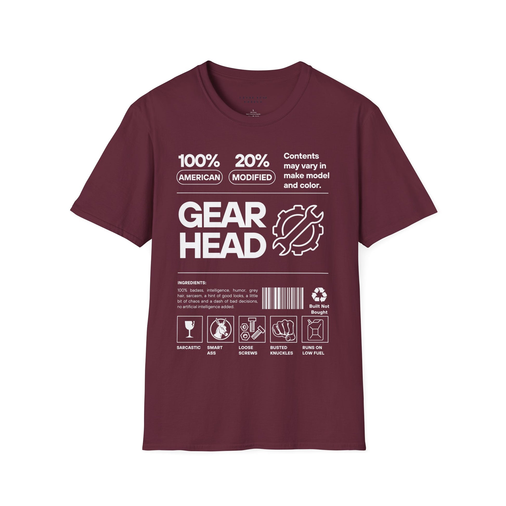 GEARHEAD 100% Unisex Shirt - Chop'D Ratz Garage