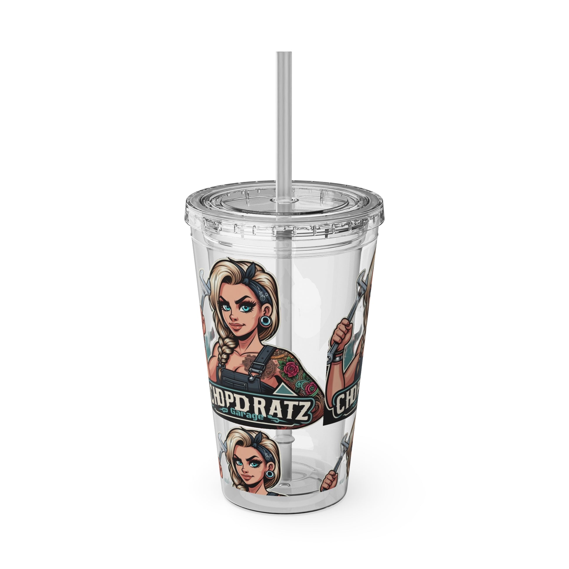 CRG Boss Lady Tumbler with Straw, 16oz 2 colors - Chop'D Ratz Garage