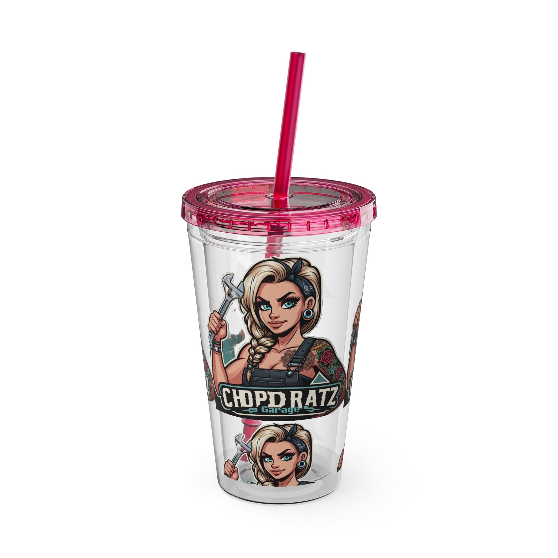 CRG Boss Lady Tumbler with Straw, 16oz 2 colors - Chop'D Ratz Garage