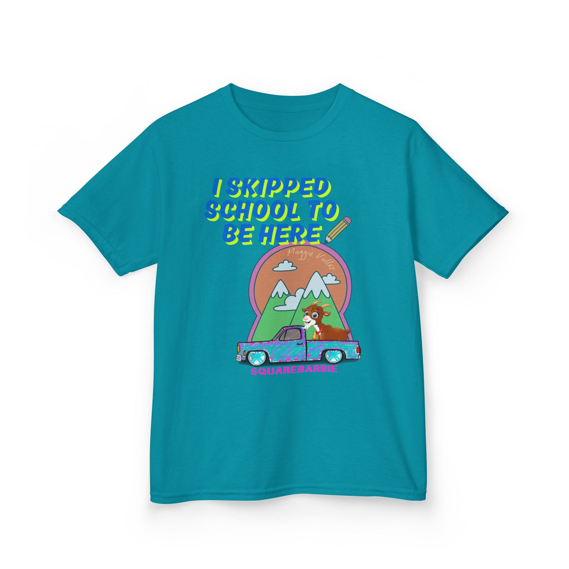 Design 2 SquareBarbie Mini Nats Funny Kids Tee - 'I Skipped School to Be Here' Graphic Shirt - Chop'D Ratz Garage