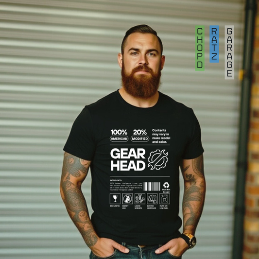 GEARHEAD 100% Unisex Shirt - Chop'D Ratz Garage