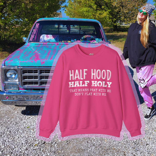 HALF HOOD HALF HOLY Uni Sweatshirt WHT - Chop'D Ratz Garage