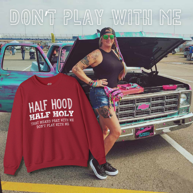 HALF HOOD HALF HOLY Uni Sweatshirt WHT - Chop'D Ratz Garage