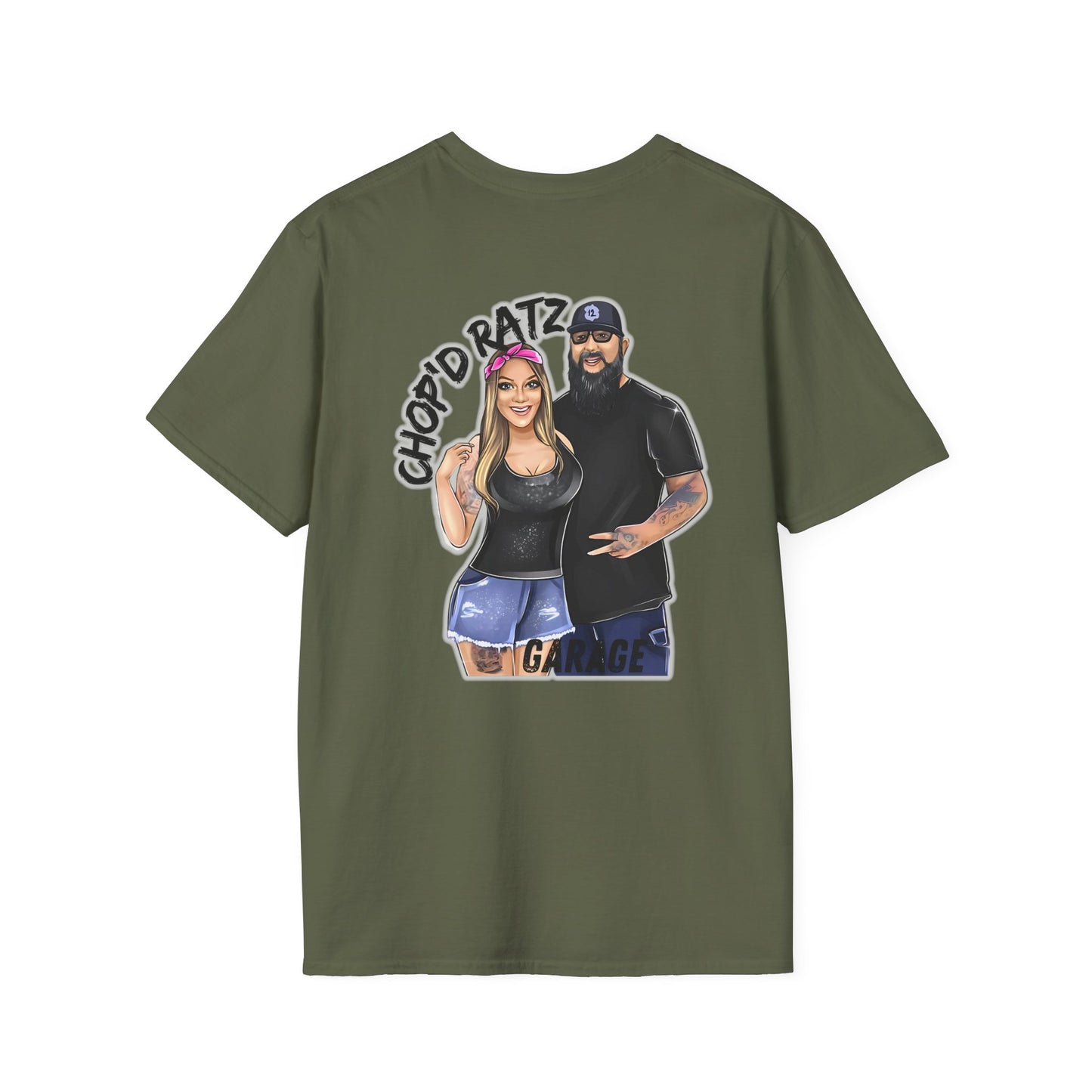 Power Couple Tee, Chop'D Ratz Garage, Graphic T-Shirt, Unisex Casual