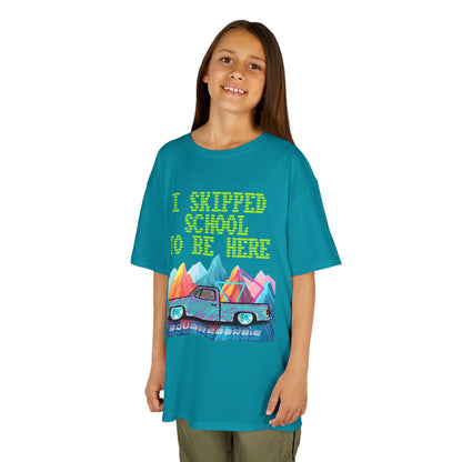 SquareBarbie Mini Nats Funny Kids Tee - 'I Skipped School to Be Here' Graphic Shirt