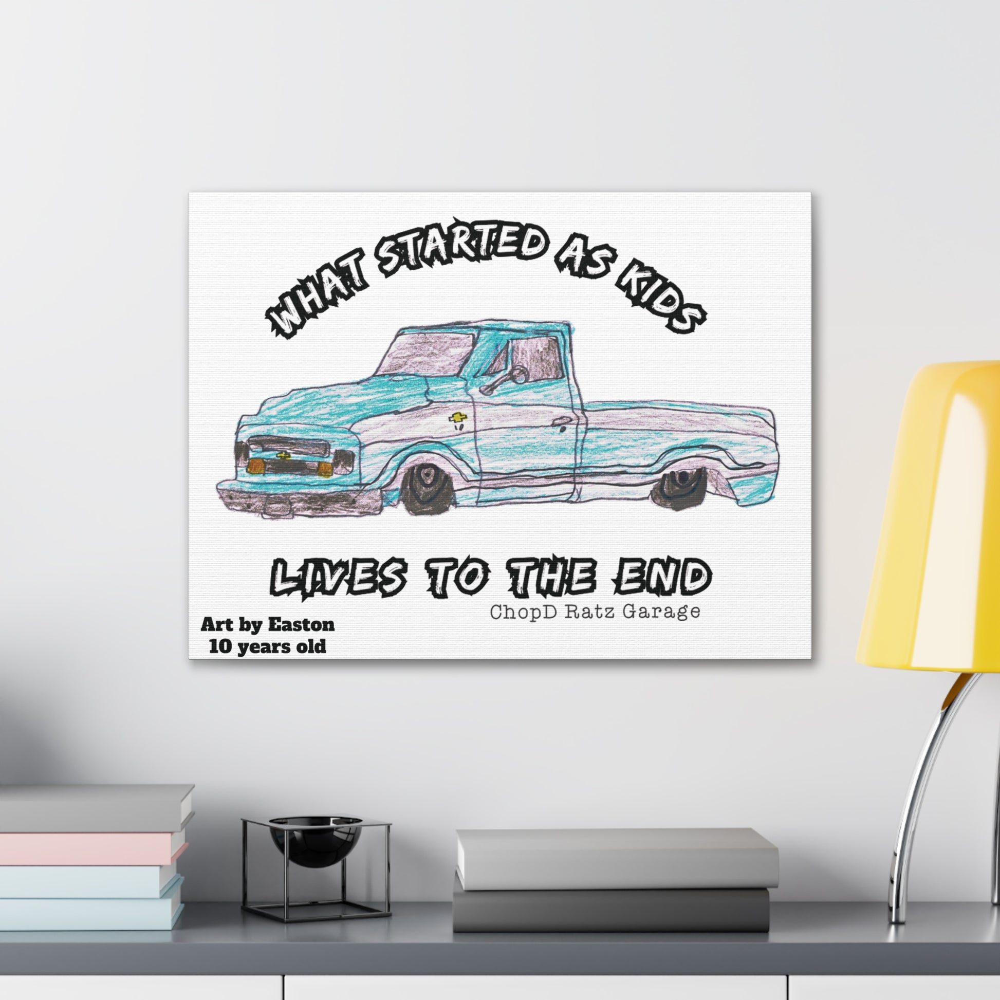 ART by EASTON C10 Canvas Gallery Wraps WHITE - Chop'D Ratz Garage