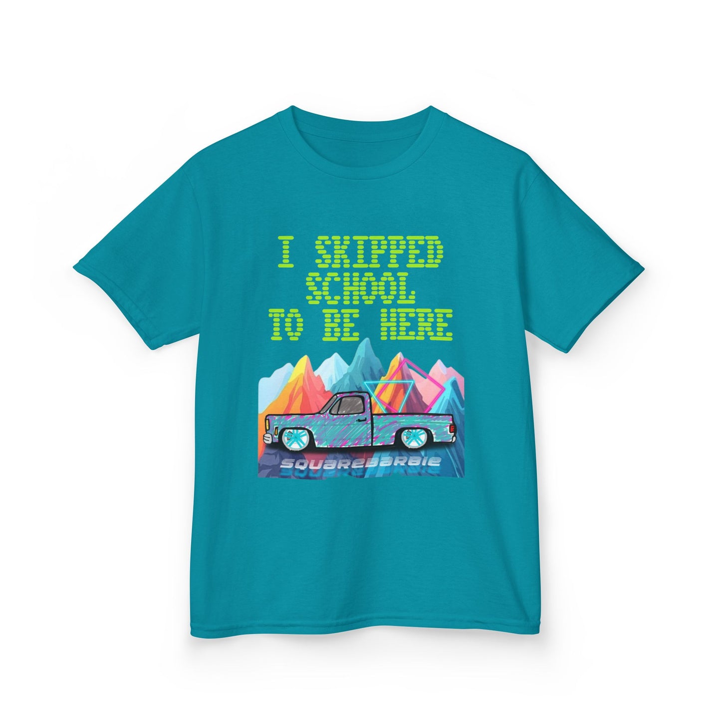SquareBarbie Mini Nats Funny Kids Tee - 'I Skipped School to Be Here' Graphic Shirt