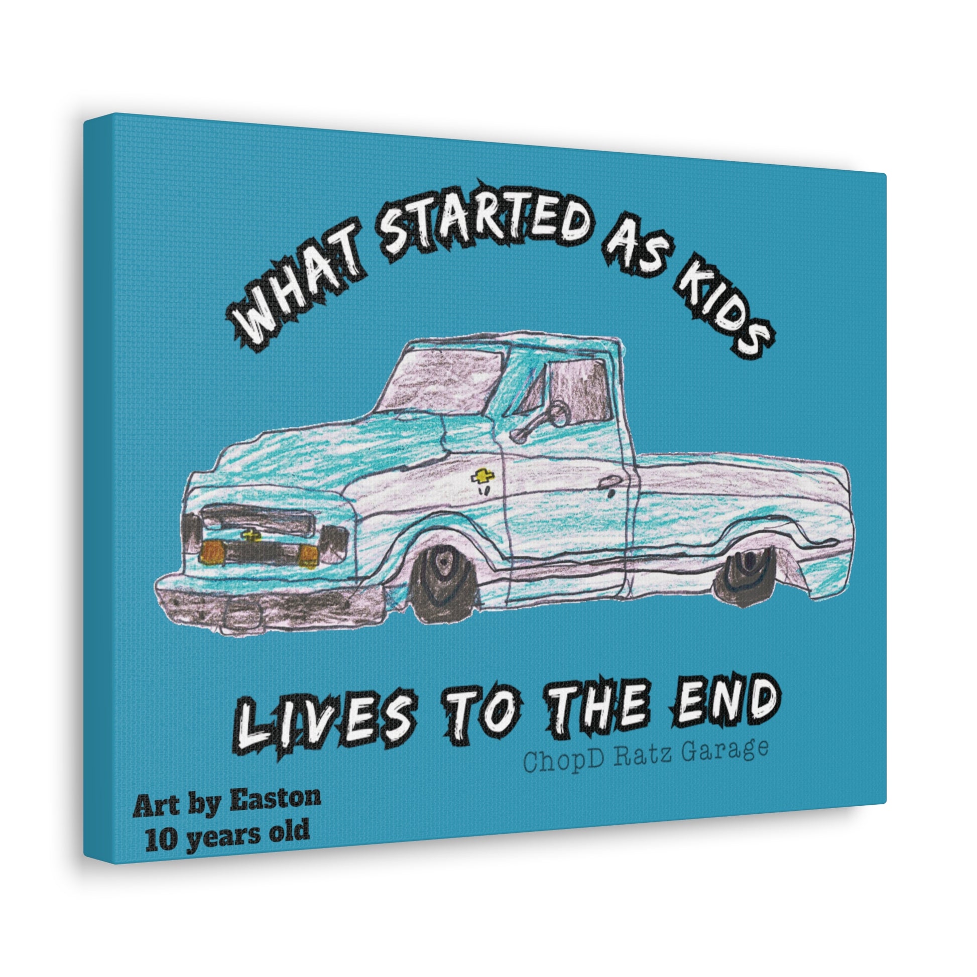 ART by EASTON C10 Canvas Gallery Wrap TEAL - Chop'D Ratz Garage