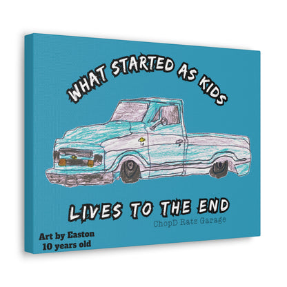 ART by EASTON C10 Canvas Gallery Wrap TEAL - Chop'D Ratz Garage