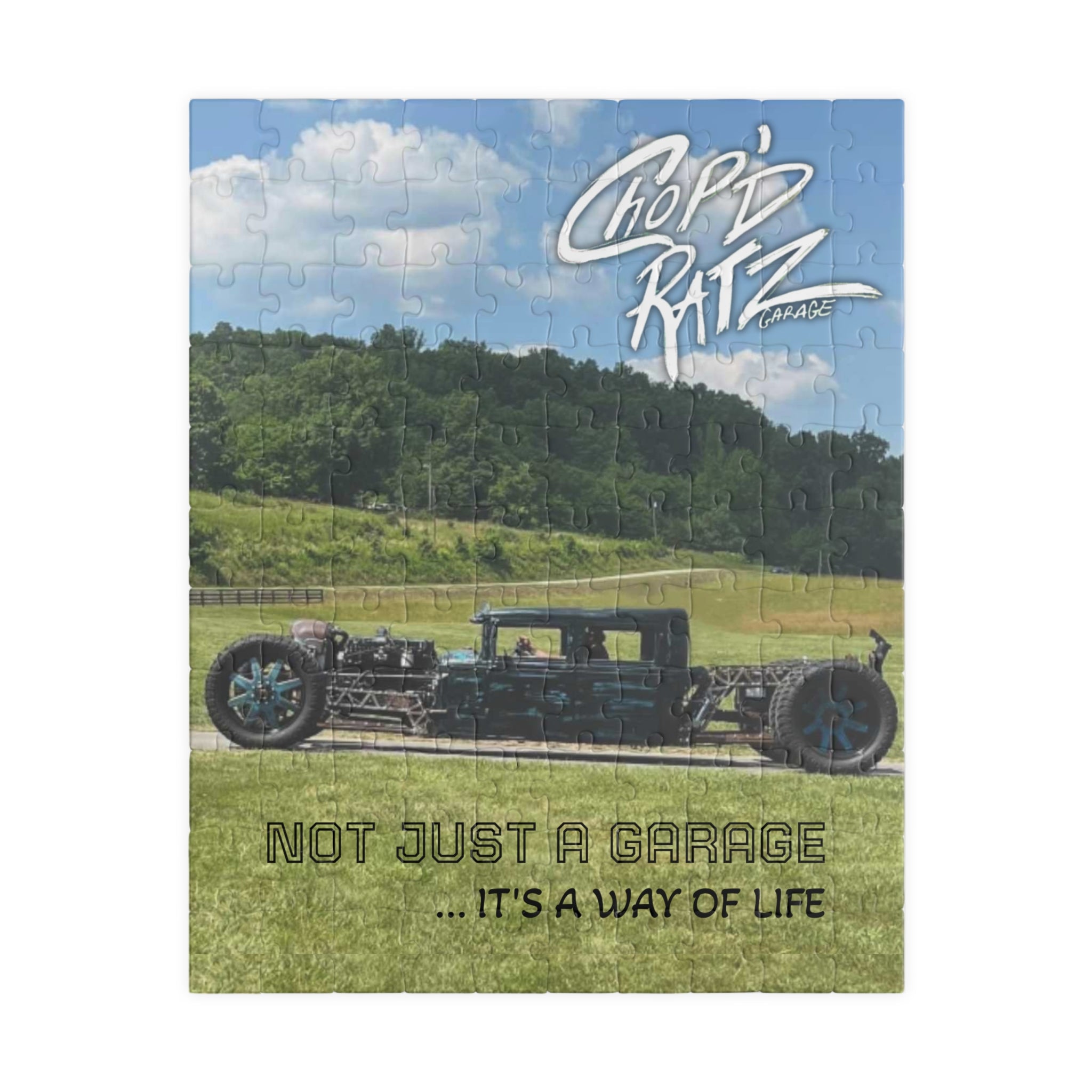 CHOPD RATZ GARAGE Vintage Rat Rod Car Puzzle – 110 Piece Jigsaw CHOPD RATZ GARAGE Vintage Rat Rod Car Puzzle – 110 Piece Jigsaw