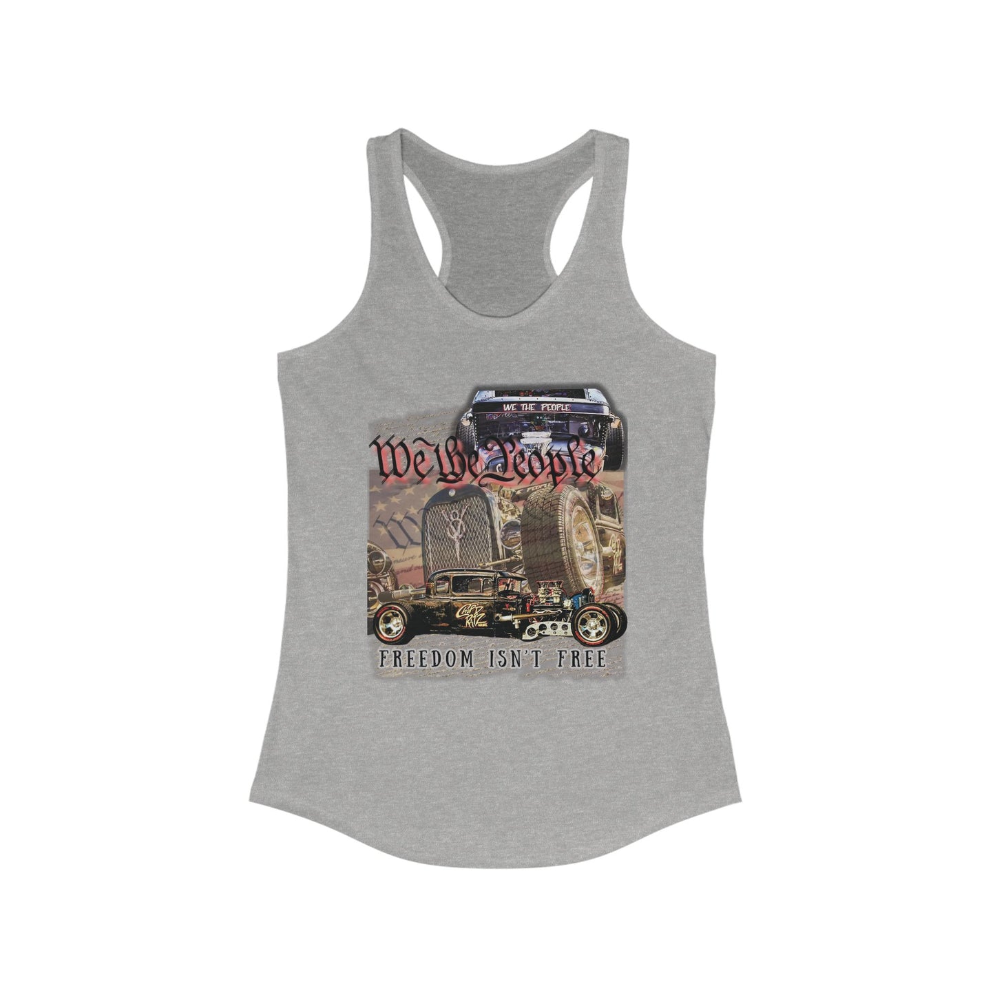 THE HEGG Rat Rod Patriotic Freedom Isn't Free Women’s Racerback Tank Top