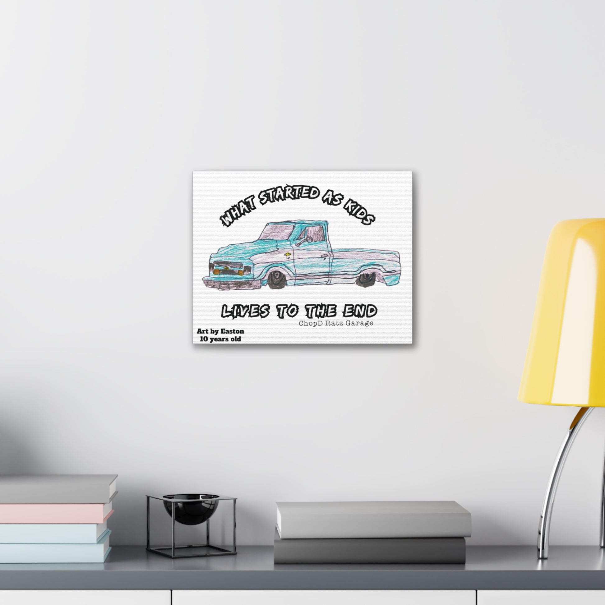 ART by EASTON C10 Canvas Gallery Wraps WHITE - Chop'D Ratz Garage