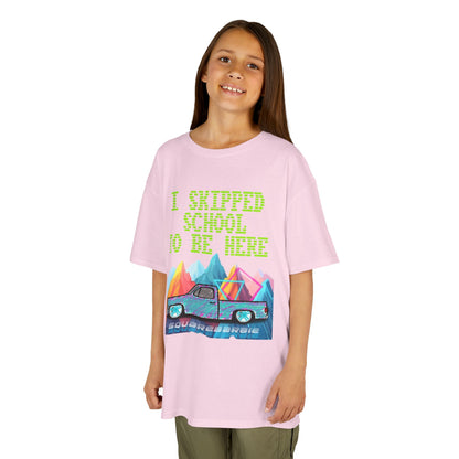 SquareBarbie Mini Nats Funny Kids Tee - 'I Skipped School to Be Here' Graphic Shirt