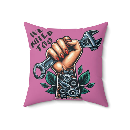 WE BUILD TOO Spun Polyester Square Pillow - Chop'D Ratz Garage