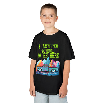 SquareBarbie Mini Nats Funny Kids Tee - 'I Skipped School to Be Here' Graphic Shirt