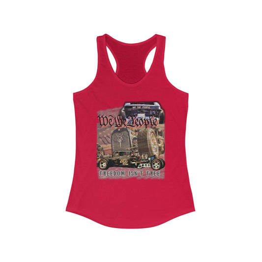 THE HEGG Rat Rod Patriotic Freedom Isn't Free Women’s Racerback Tank Top