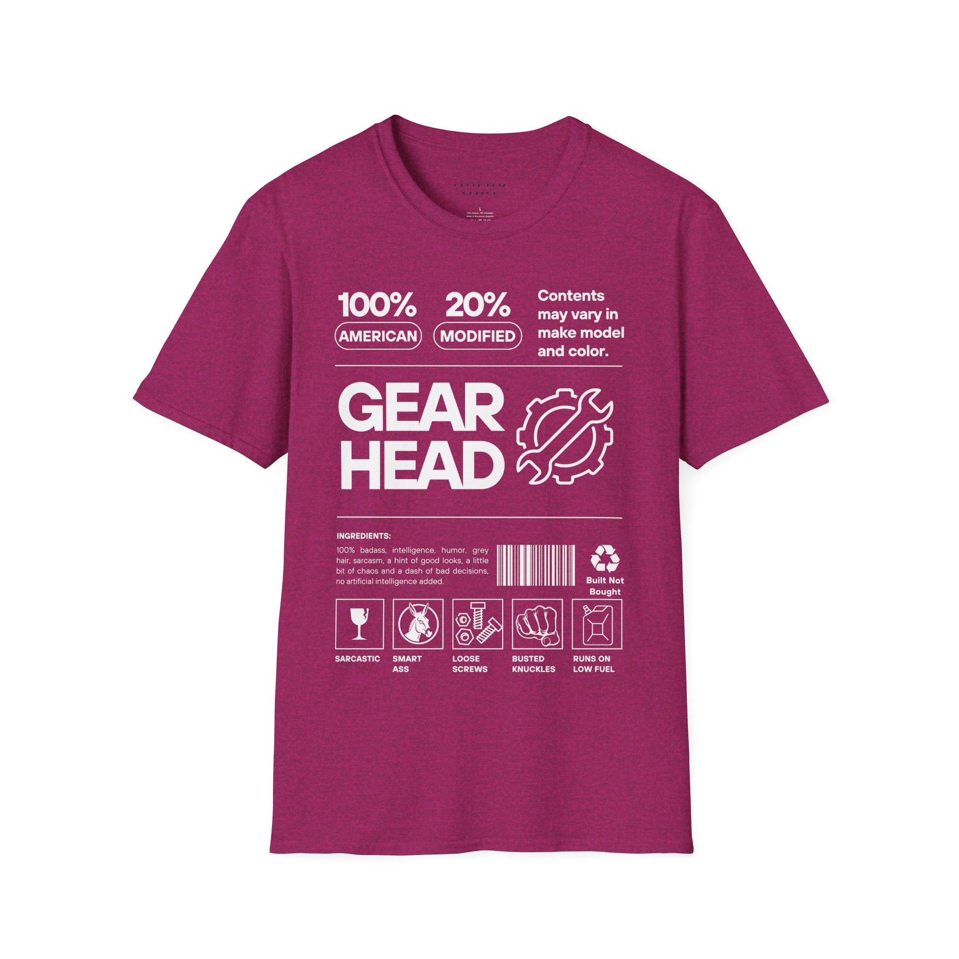 GEARHEAD 100% Unisex Shirt - Chop'D Ratz Garage