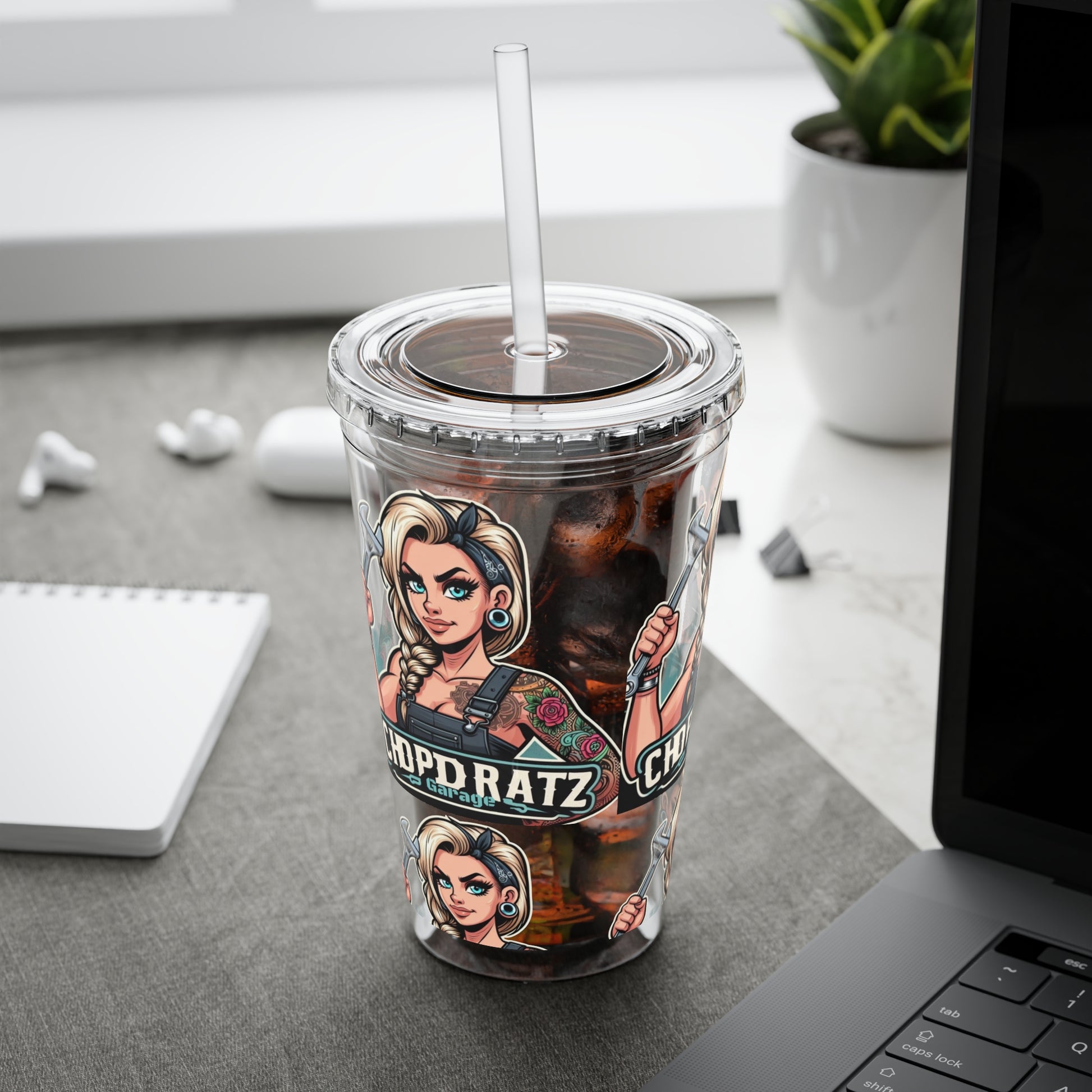 CRG Boss Lady Tumbler with Straw, 16oz 2 colors - Chop'D Ratz Garage