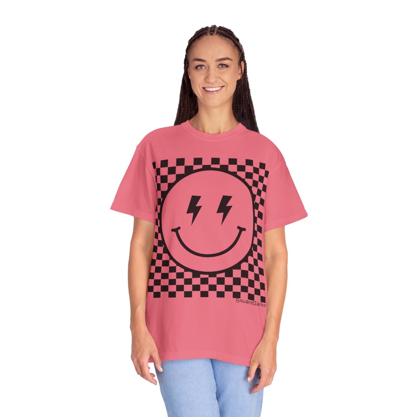 Retro Smiley Groovy Shirt | Checkered Shirt | Groovy Retro Tee | Trendy Aesthetic | Comfort Colors Graphic Tee | Vintage-inspired Graphic Shirt
