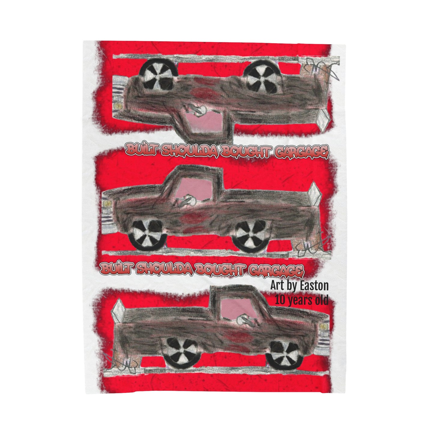 BUILT SHOULD BOUGHT by Easton Plush Blanket - Chop'D Ratz Garage