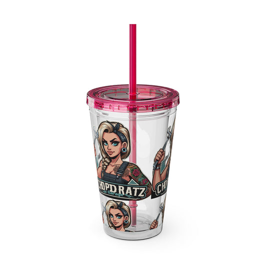 CRG Boss Lady Tumbler with Straw, 16oz 2 colors - Chop'D Ratz Garage