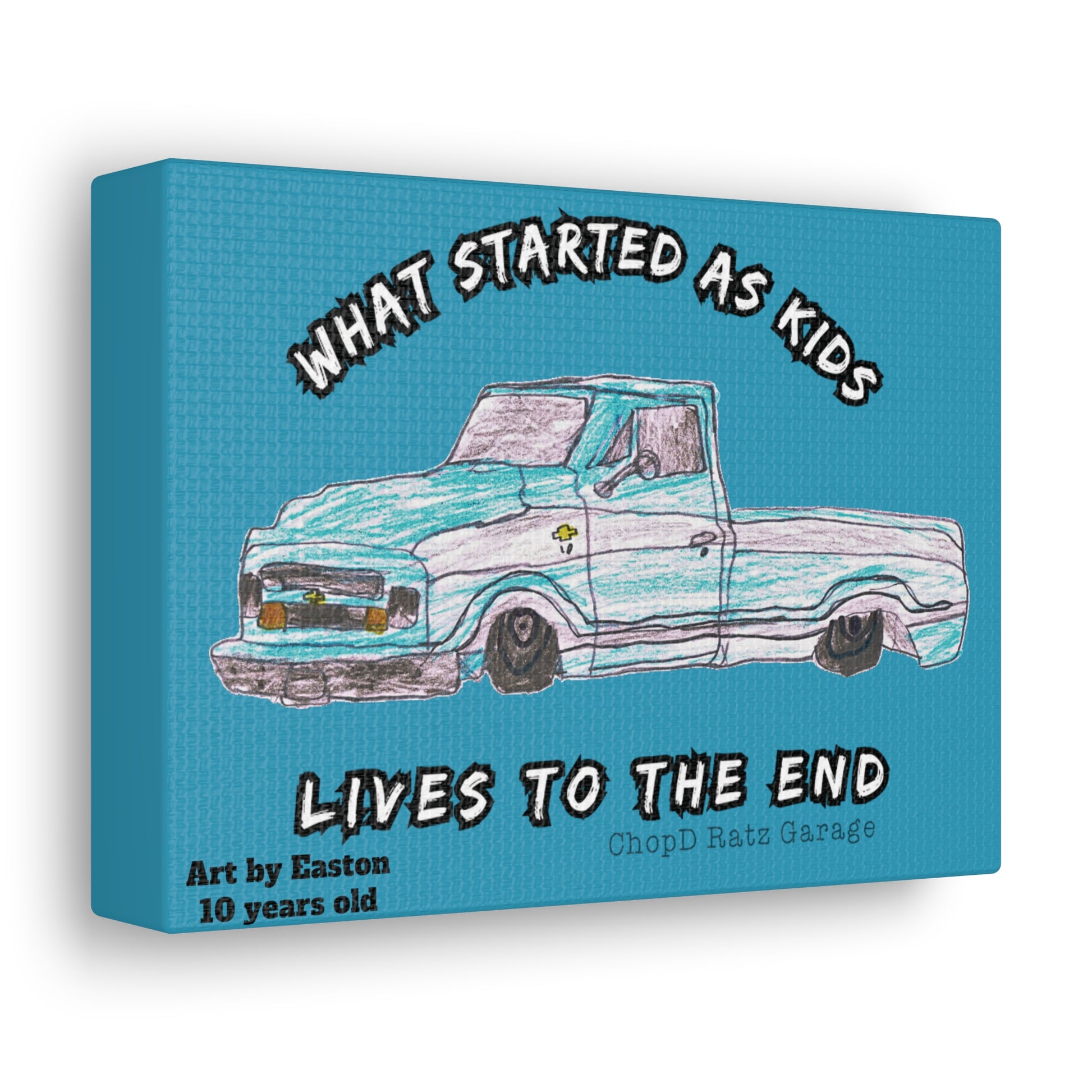 ART by EASTON C10 Canvas Gallery Wrap TEAL - Chop'D Ratz Garage