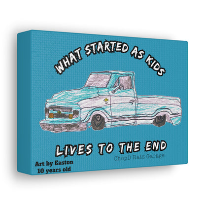 ART by EASTON C10 Canvas Gallery Wrap TEAL - Chop'D Ratz Garage