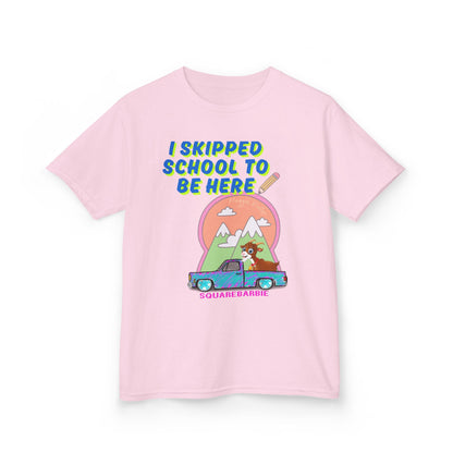 Design 2 SquareBarbie Mini Nats Funny Kids Tee - 'I Skipped School to Be Here' Graphic Shirt - Chop'D Ratz Garage