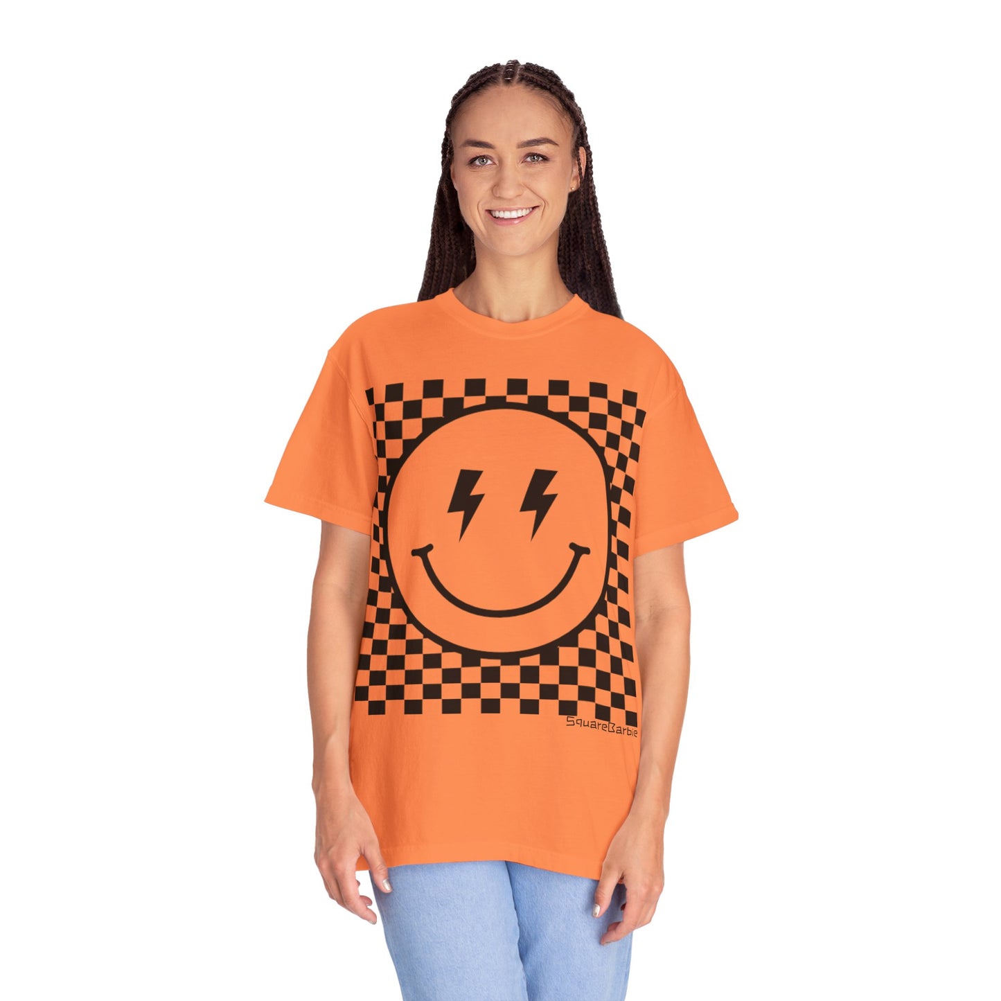 Retro Smiley Groovy Shirt | Checkered Shirt | Groovy Retro Tee | Trendy Aesthetic | Comfort Colors Graphic Tee | Vintage-inspired Graphic Shirt