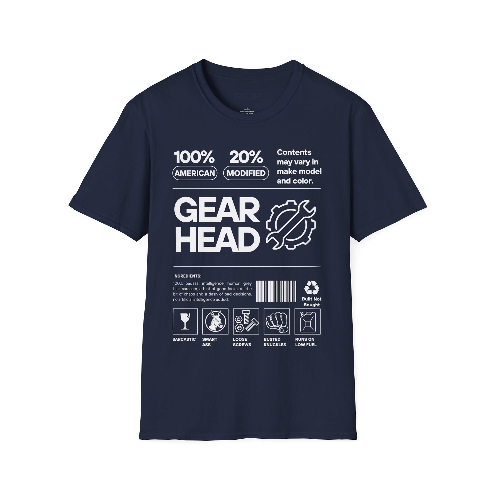 GEARHEAD 100% Unisex Shirt - Chop'D Ratz Garage