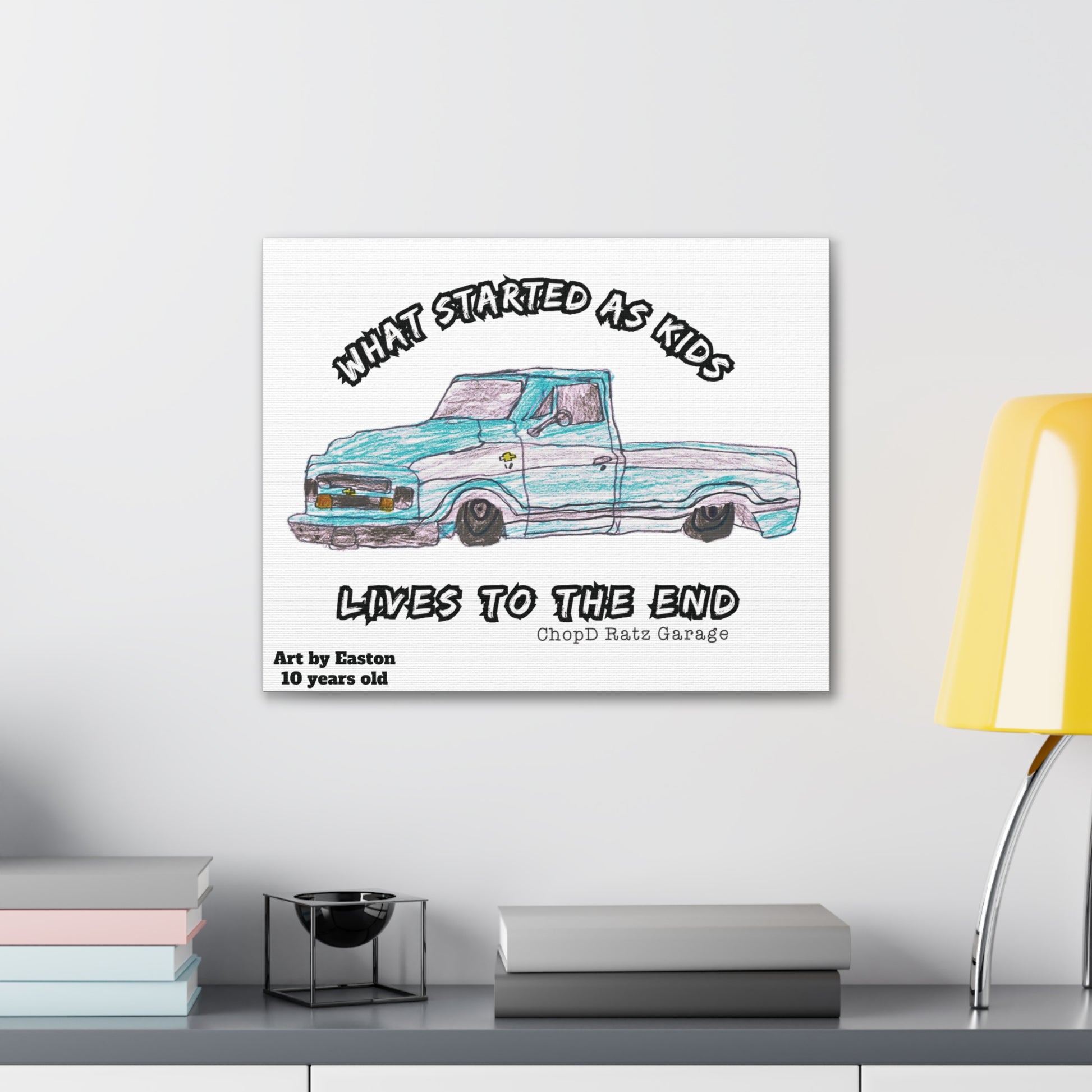 ART by EASTON C10 Canvas Gallery Wraps WHITE - Chop'D Ratz Garage