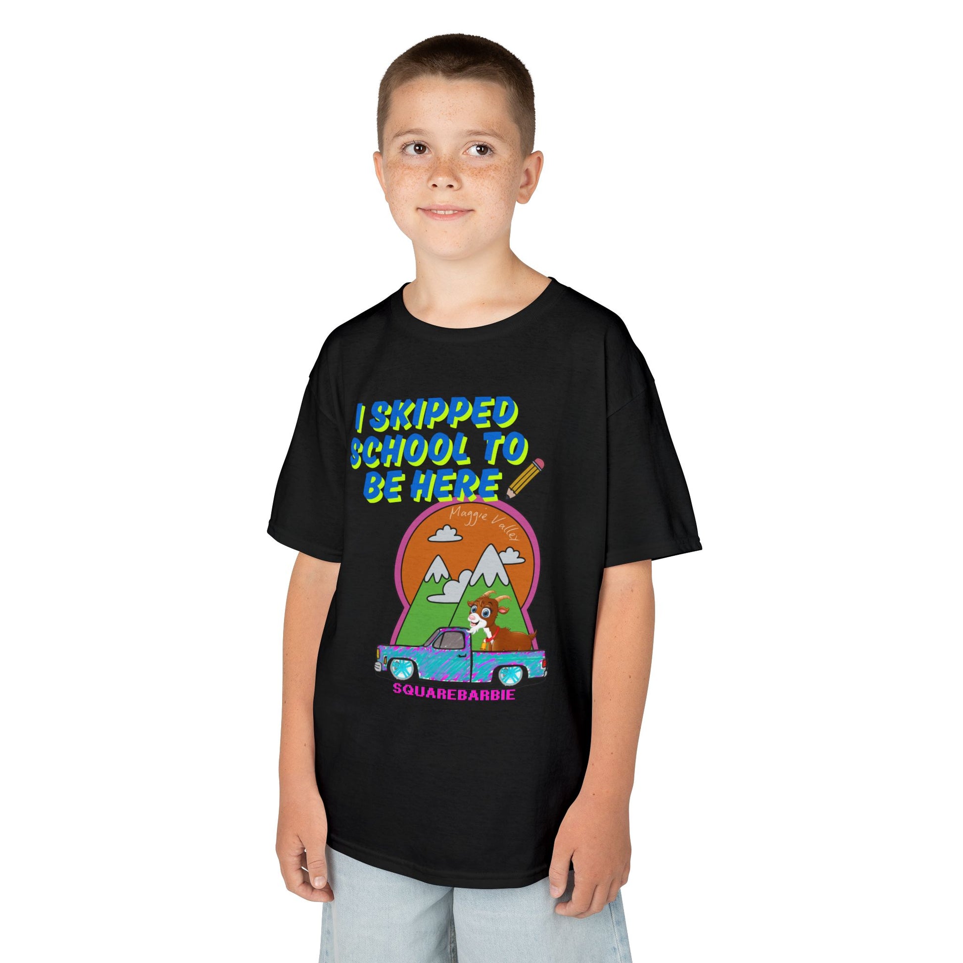 Design 2 SquareBarbie Mini Nats Funny Kids Tee - 'I Skipped School to Be Here' Graphic Shirt - Chop'D Ratz Garage