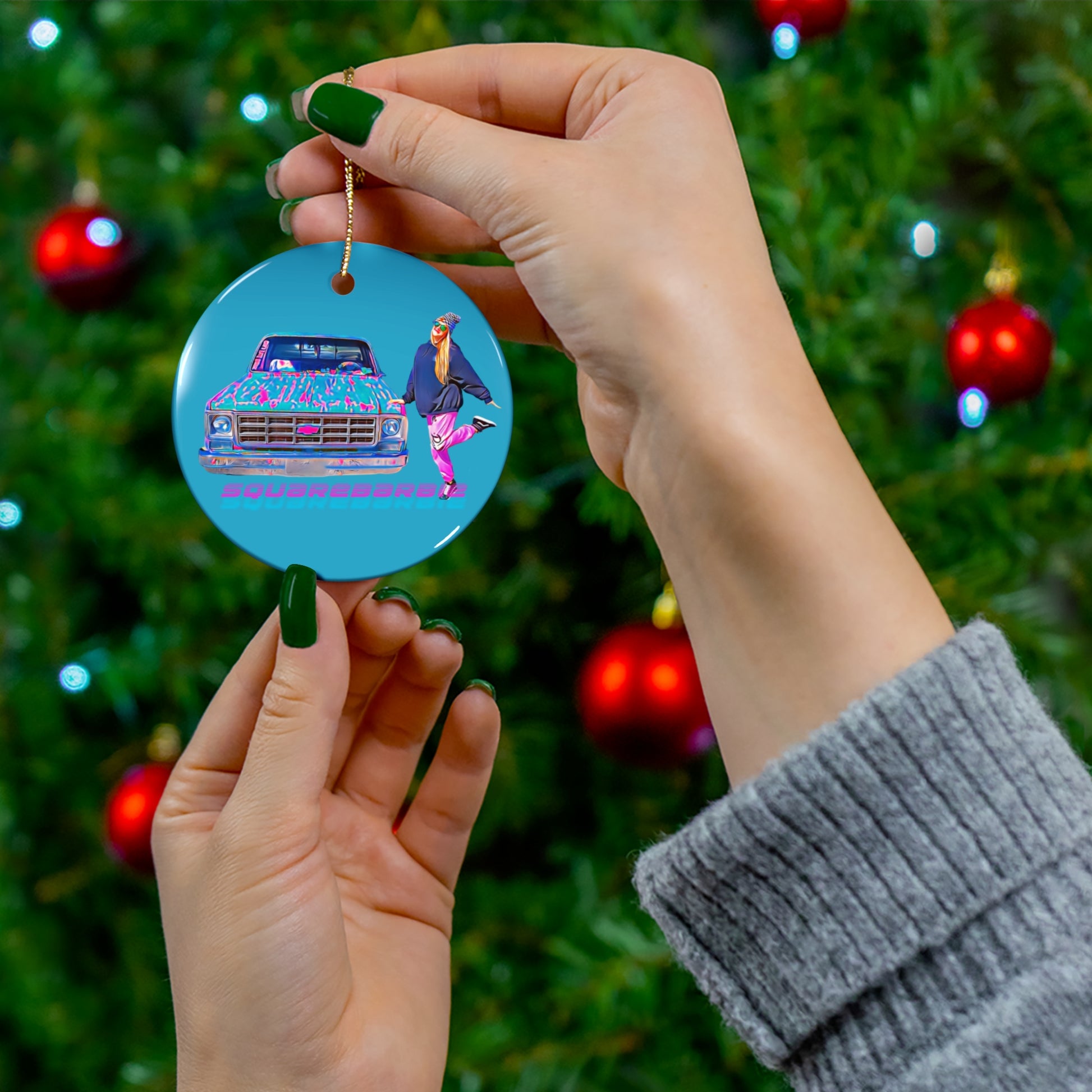 SQUAREBARBIE Ceramic Ornament - Chop'D Ratz Garage