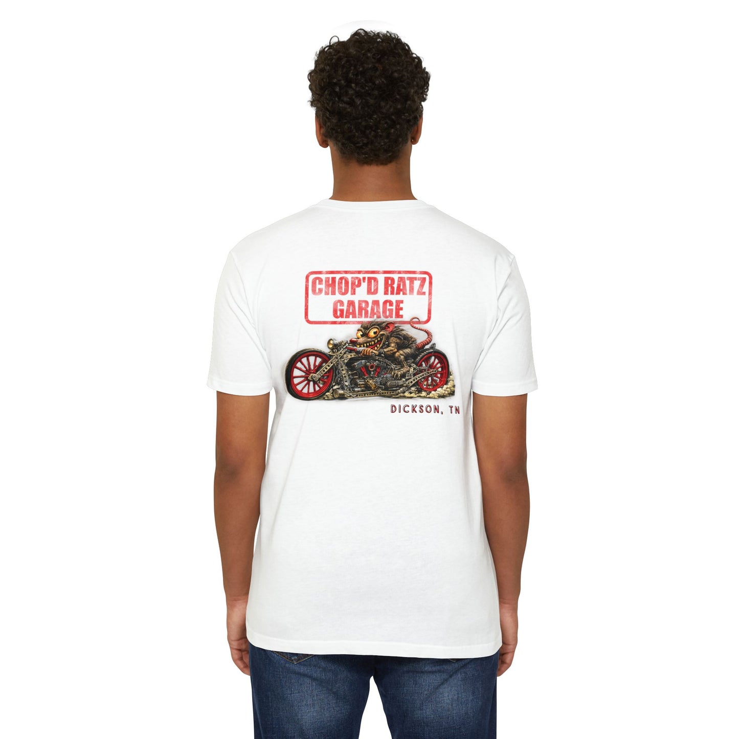 HUCKLEBERRY Rat Motorcycle T-Shirt — "Chop'D Ratz Garage" Vintage Tee - Chop'D Ratz Garage