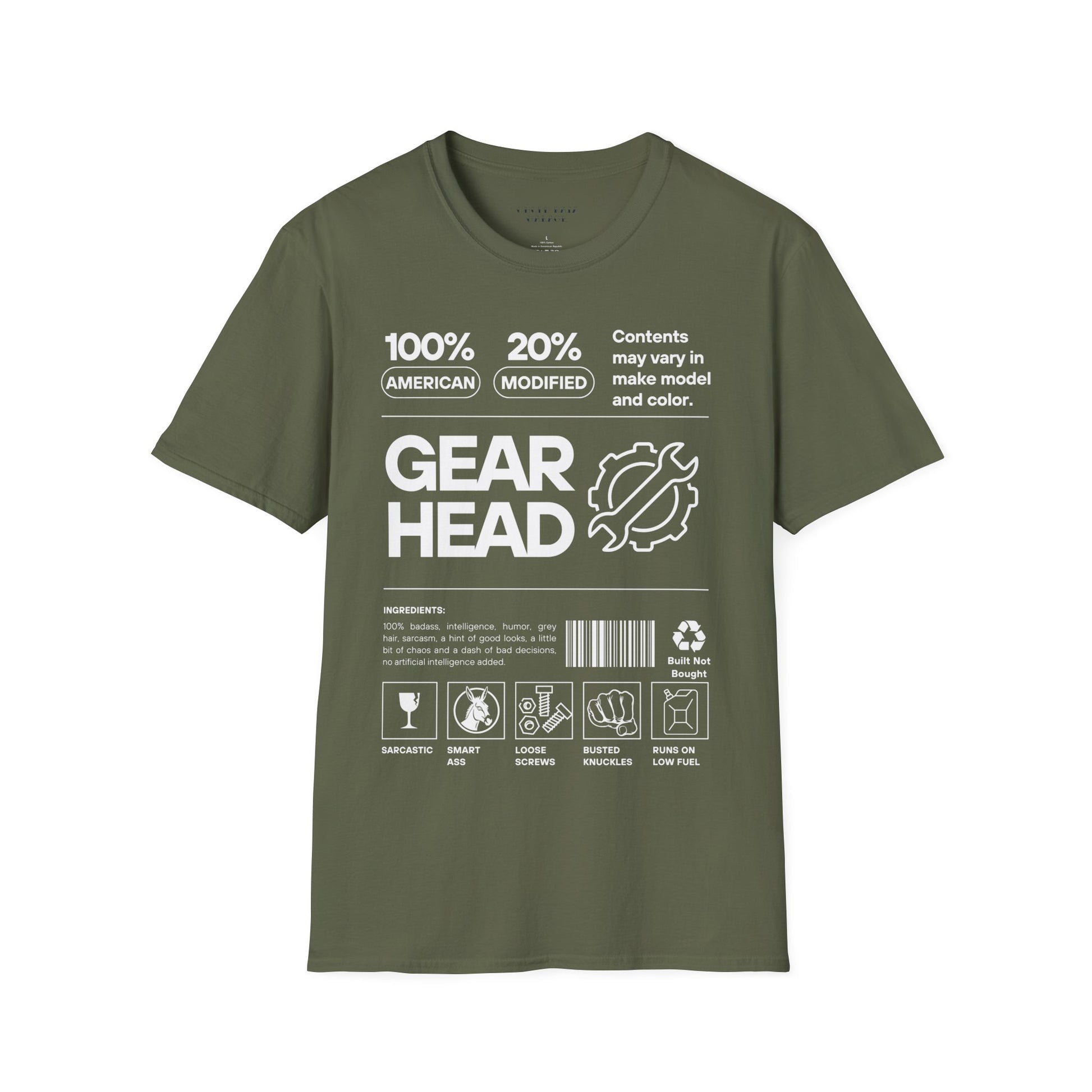 GEARHEAD 100% Unisex Shirt - Chop'D Ratz Garage